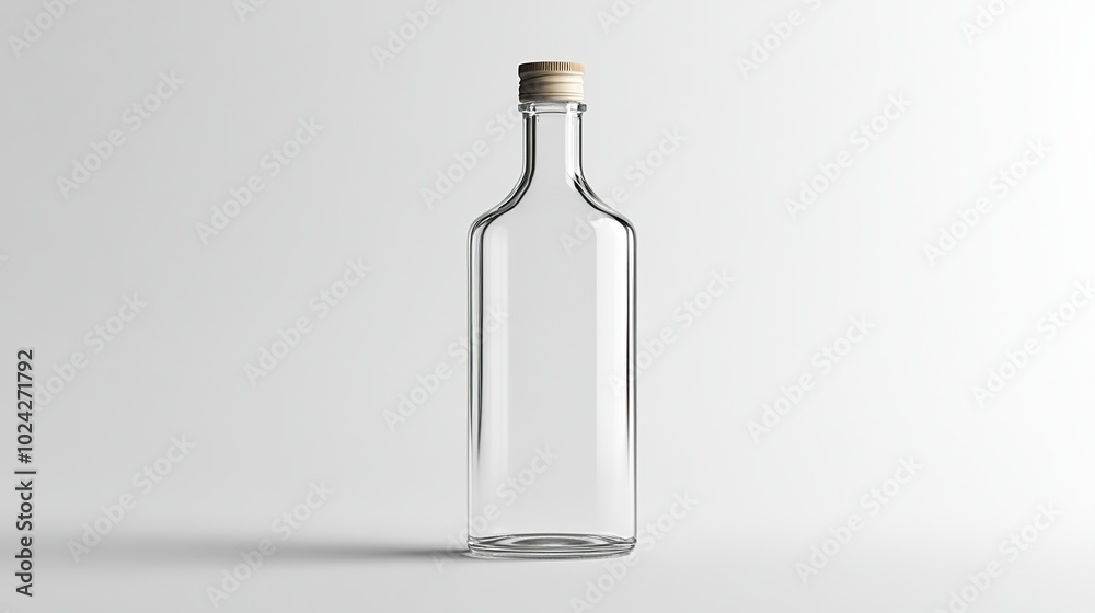 Empty Glass Bottle with Wooden Cap Empty Glass Bottle with Wooden Cap