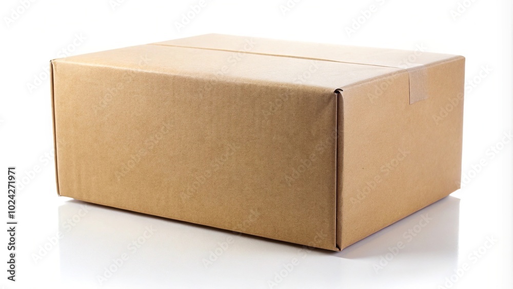 Close-up isolated cardboard box on white background Close-up isolated cardboard box on white background