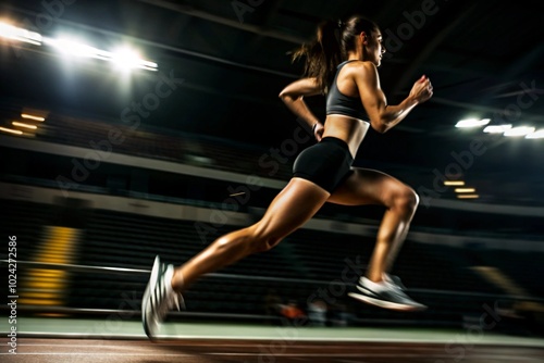 Athlete's legs in close-up during a sprint race at a sporting event. The concept of summer competitions and Olympic Games.