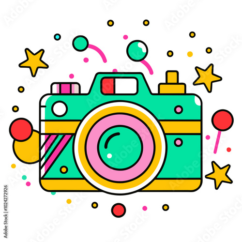 groovy illustration of a camera 