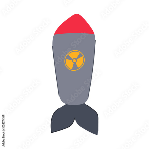 fusion atomic bomb cartoon. explosion radiation, uranium detonation, fallout hiroshima fusion atomic bomb sign. isolated symbol vector illustration