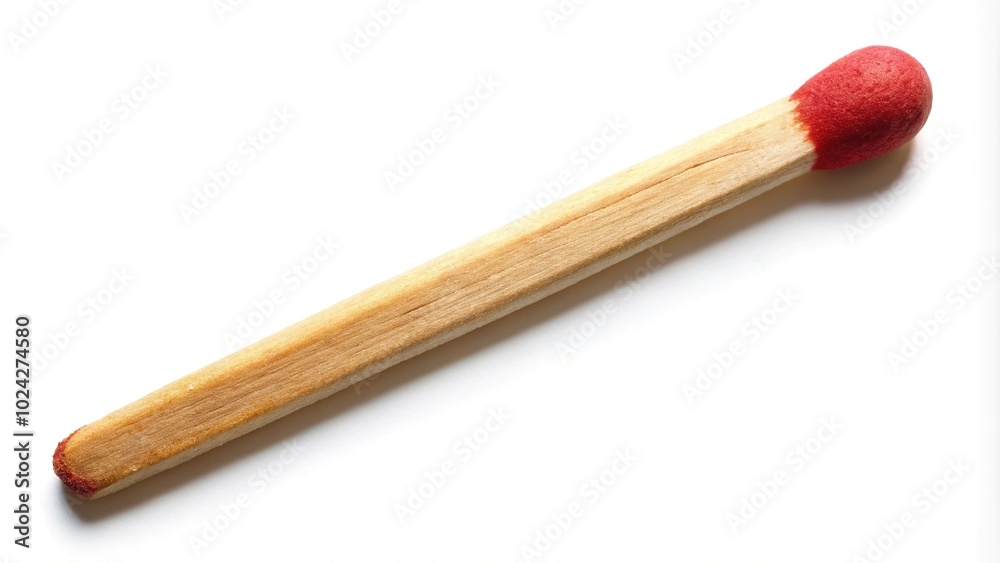 Close-up of a fisheye matchstick isolated on white background Close-up of a fisheye matchstick isolated on white background