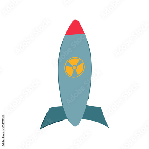 uranium atomic bomb cartoon. detonation fallout, hiroshima nagasaki, manhattan trinity uranium atomic bomb sign. isolated symbol vector illustration