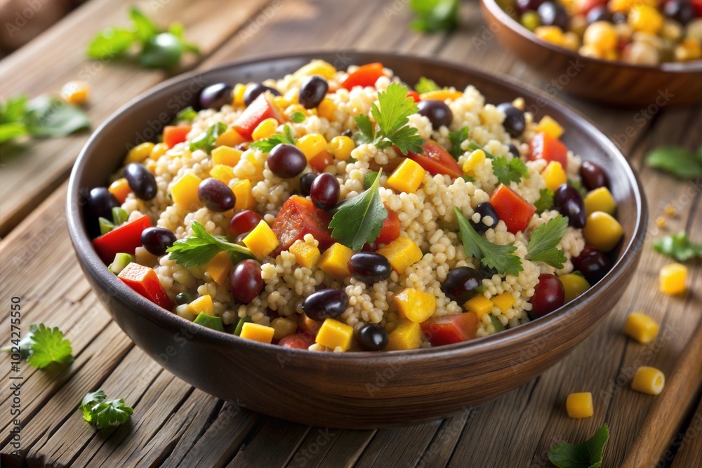 Couscous salad with corn and black beans healthy lunch option Couscous salad with corn and black beans healthy lunch option