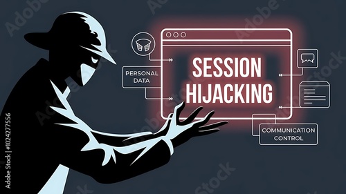 Session Hijacking: Hacker Stealing Data photo