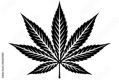 marijuana leaf silhouette vector art illustration