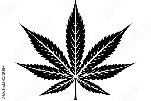 marijuana leaf silhouette vector art illustration