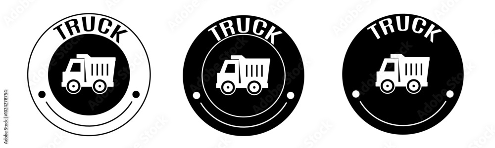 Black and white illustration of truck icon in flat. Stock vector. Black and white illustration of truck icon in flat. Stock vector.