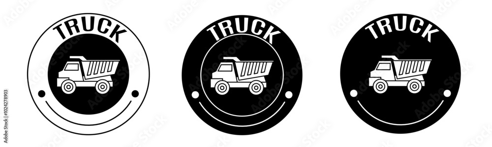 Black and white illustration of truck icon in flat. Stock vector. Black and white illustration of truck icon in flat. Stock vector.