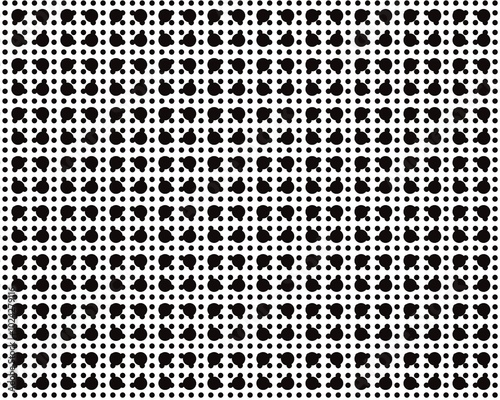Pattern seamless background with black ink dots on white paper, 