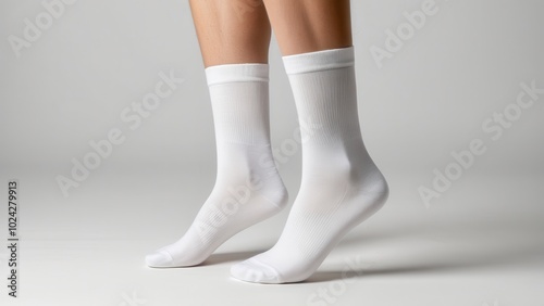 High-quality socks mockup displaying a folded pair with a basic, clean design. Perfect for apparel presentations or e-commerce product displays, ready for customization