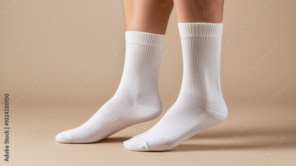 High-quality socks mockup displaying a folded pair with a basic, clean design. Perfect for apparel presentations or e-commerce product displays, ready for customization High-quality socks mockup displaying a folded pair with a basic, clean design. Perfect for apparel presentations or e-commerce product displays, ready for customization