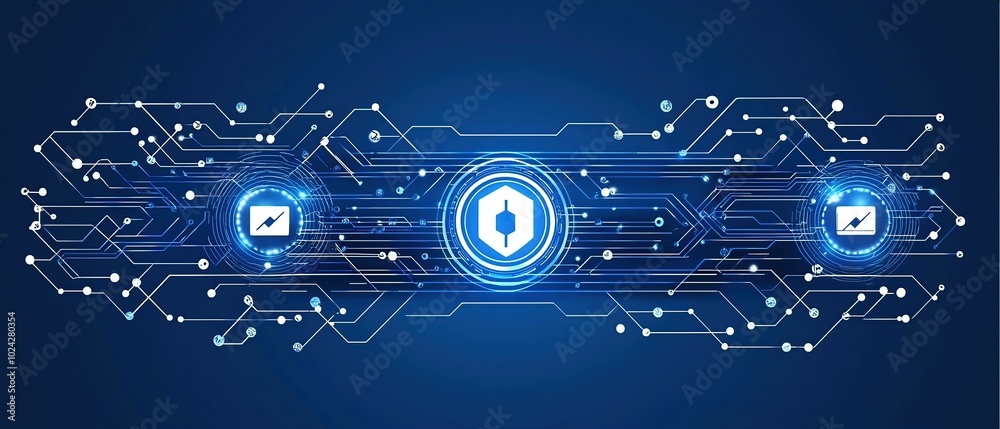 Abstract digital background with circuit board, network connections and futuristic technology. Abstract digital background with circuit board, network connections and futuristic technology.