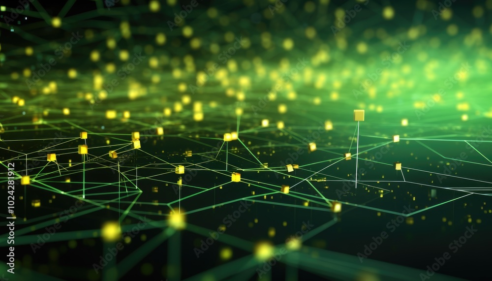 Obraz premium Futuristic High Tech green and yellow background