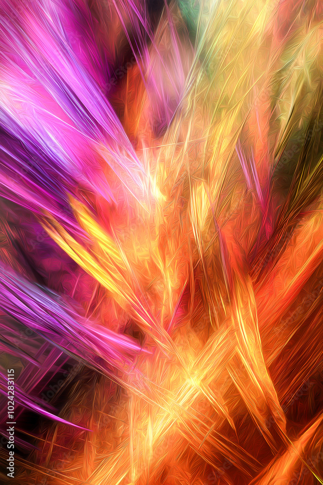 Explosive Burst of Color - Abstract Oil Painting Explosive Burst of Color - Abstract Oil Painting