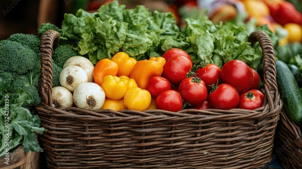 Fresh Vegetables in a Basket Fresh Vegetables in a Basket