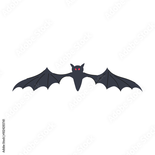 spooky bat halloween cartoon. costume vampire, haunted eerie, wings darkness spooky bat halloween sign. isolated symbol vector illustration