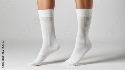 High-quality socks mockup displaying a folded pair with a basic, clean design. Perfect for apparel presentations or e-commerce product displays, ready for customization