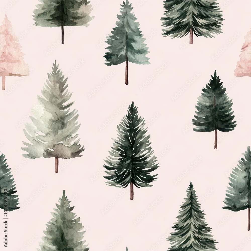 Obraz premium Colorful watercolor trees on soft background, perfect for design projects.