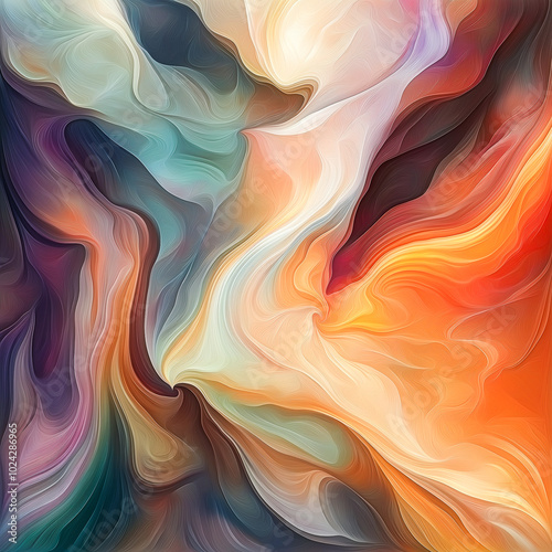 Fiery Abstract - Oil Painting