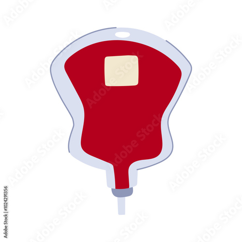 hemoglobin blood donor bag cartoon. storage compatibility, screening safety, needle tubing hemoglobin blood donor bag sign. isolated symbol vector illustration