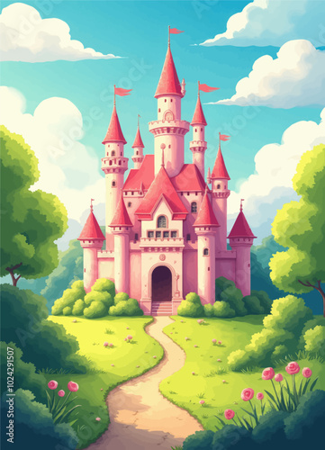 Magical Fairy Tale Castle in Enchanted Forest