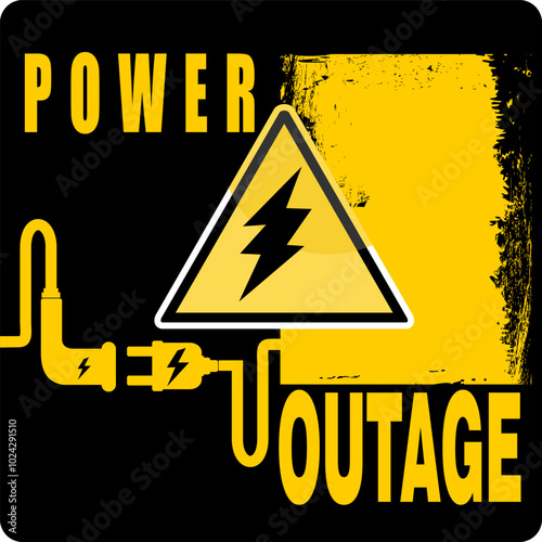 POWER OUTAGE, sign vector