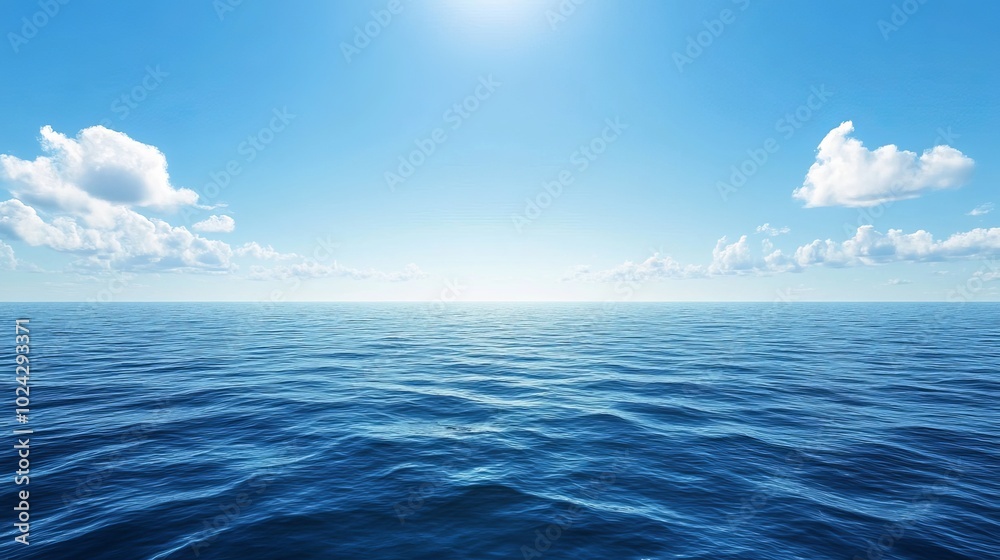 Fototapeta premium Serene Landscape of Sky and Ocean Blending Seamlessly