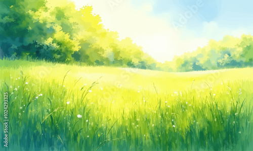 Vibrant Meadow under Sunny Skies