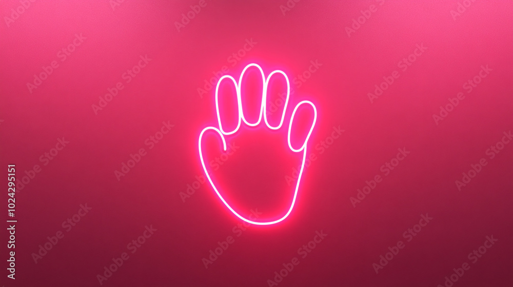 Pink neon cat paw print. Paw and pads Pink neon cat paw print. Paw and pads