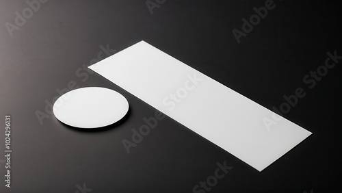 Obraz na płótnie Realistic bookmark mockup featuring a simple, rectangular design. Perfect for showcasing book-related designs or promotional materials in a clean, minimal setting w salonie