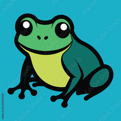 Solid color Pool Frog animal vector design