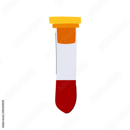serum blood test vial cartoon. plasma hematology, centrifuge needle, venipuncture specimen serum blood test vial sign. isolated symbol vector illustration