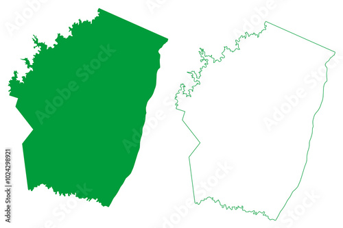 Carinhanha municipality (Bahia state, Municipalities of Brazil, Federative Republic of Brazil) map vector illustration, scribble sketch Carinhanha map