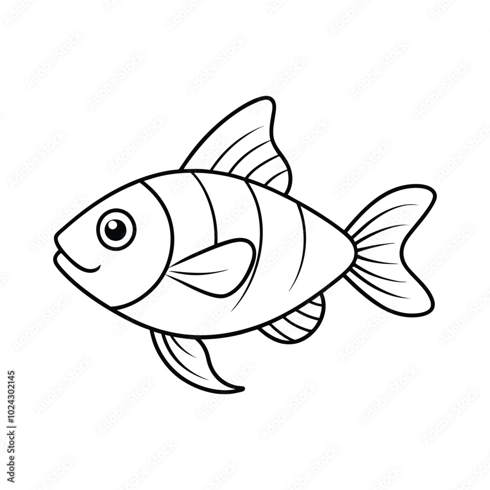 a simple fish line art on white background a simple fish line art on white background