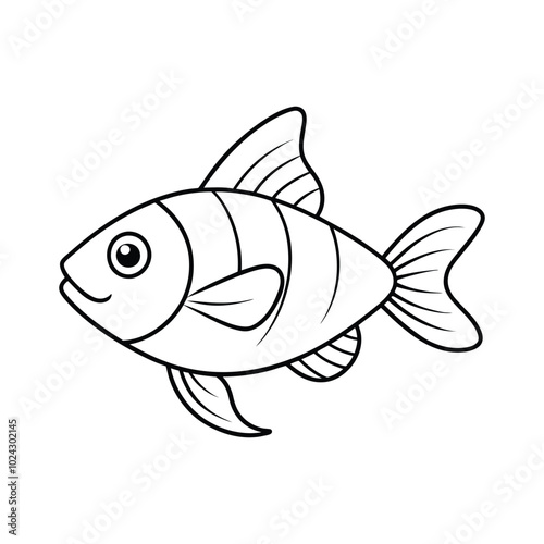 a simple fish line art on white background
