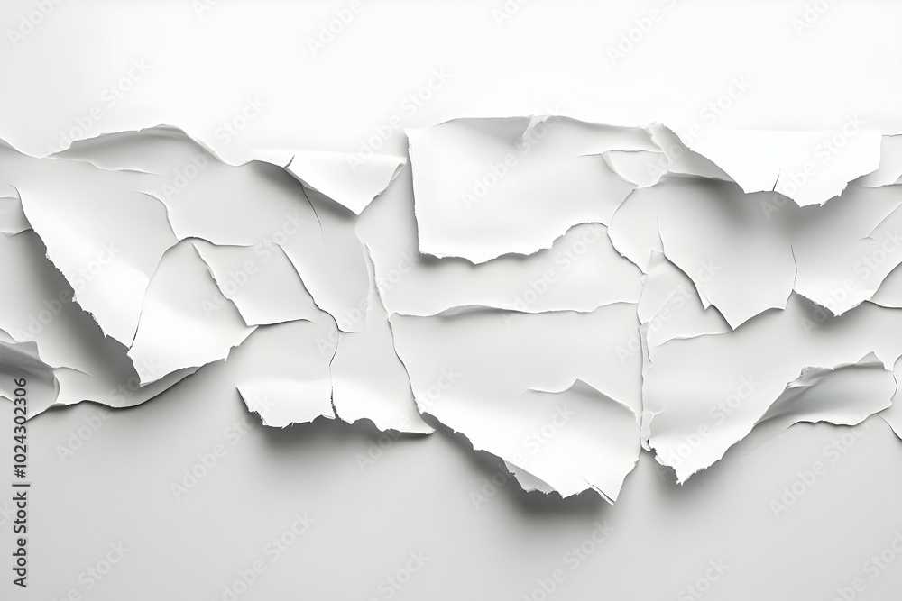 Abstract Background with White Torn Paper Texture Abstract Background with White Torn Paper Texture