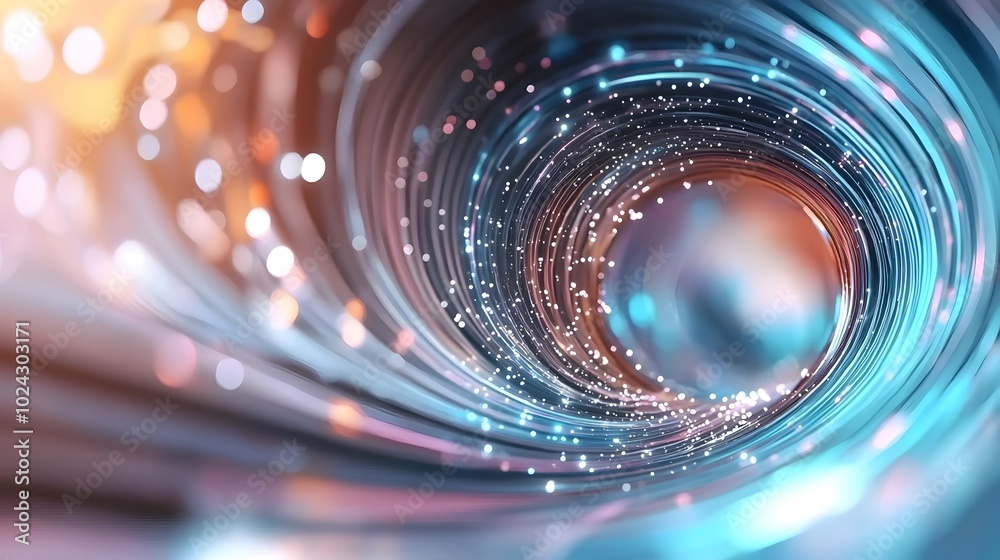 Obraz premium Captivating and visually striking abstract futuristic tunnel with glowing neon lights mesmerizing reflections and a dynamic kaleidoscopic visual effect