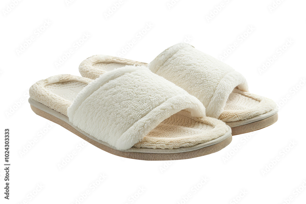White slipper isolated on transparent background. White slipper isolated on transparent background.