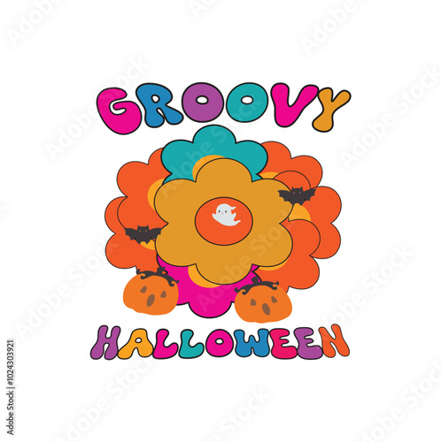 Groovy Halloween unique t shirt design