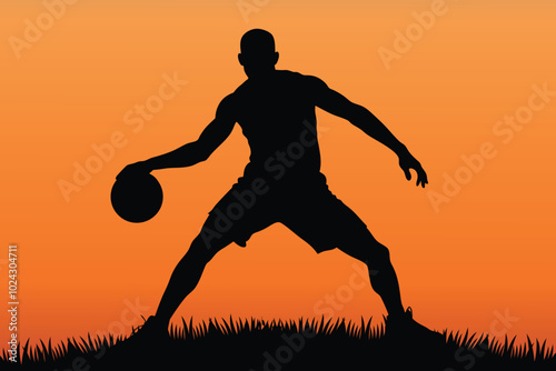 Silhouette of a Basketball Player