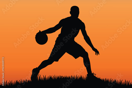 Silhouette of a Basketball Player