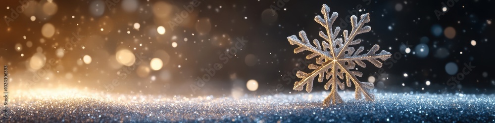 Stunning Snowflake on Sparkling Background Stunning Snowflake on Sparkling Background