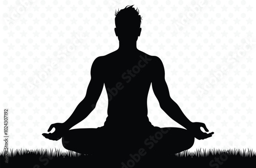 Silhouette of a man in Yoga Pose