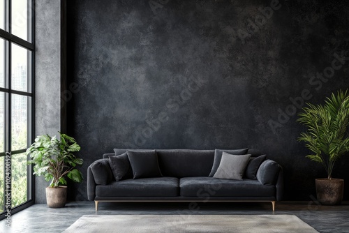 Contemporary Living Space with Modern Design and Panoramic City View