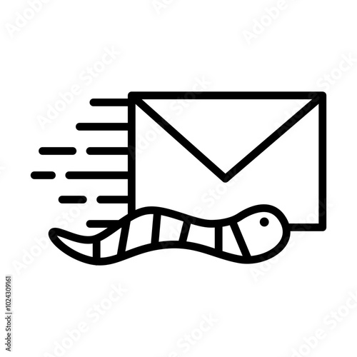 Mail and worm icon.