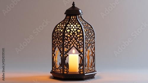 A stunning Ramadan candle lantern, Featuring such intricate patterns and cut work like an exotic treasure. Buy it now and start using this quality photo in your design photo