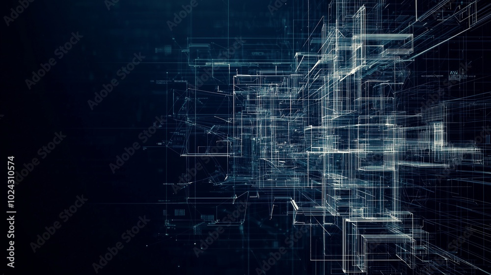Abstract Geometric Lines on Dark Background Abstract Geometric Lines on Dark Background