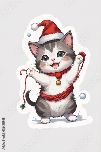 Cat Stamp Christmas Theme