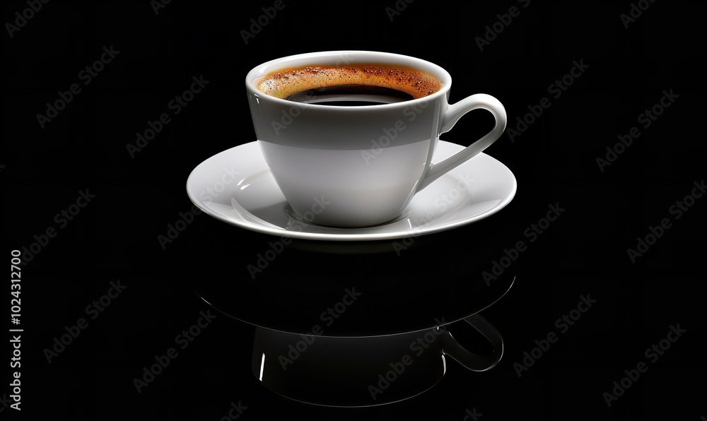 a potent coffee cup against a dark backdrop, Generative AI. a potent coffee cup against a dark backdrop, Generative AI.